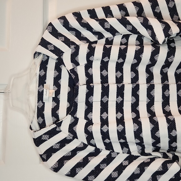 CJ BANKS SIZE 2x heavy blazer style jacket. Beautiful striped, textured fabric. - Picture 2 of 13